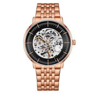 Relógio Masculino Stuhrling Legado 3994 Automático 42mm Ouro Rosa