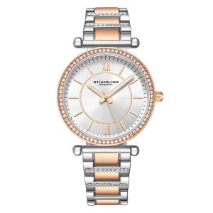 Relgio Aria 3905 Clssico 36mm com Mostrador Prateado Fivela de Pulseira em Ao Inoxidvel Rosa - Stuhrling
