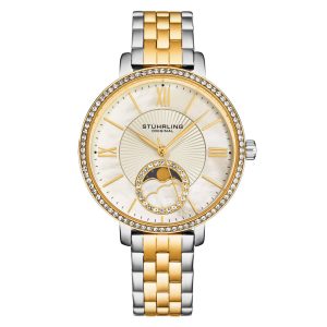 Relgio Horizon 4038 Classic 36mm com moldura em ouro amarelo e pulseira em ouro amarelo prateado Stuhrling