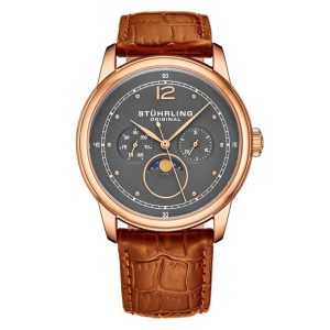 Relógio Masculino Stuhrling Celestia 898 Quartzo 39mm Marrom Clássico