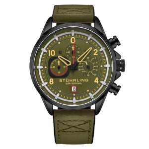 Relógio Masculino Stuhrling Aviador 929 Quartzo 45mm Verde