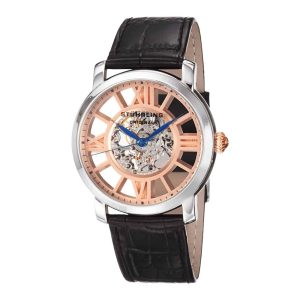 Relógio Winchester Terrace 280 Corda Manual 42mm - Mostrador Rosa e Pulseira de Couro Preto - Stuhrling