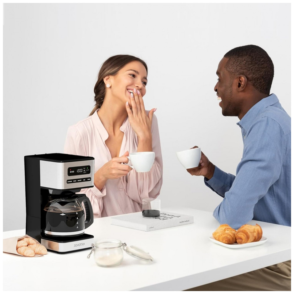 Cafeteira Programável de 12 xícaras, Filtro de Café Drip Regular e Forte, 14 xícaras e Configuração para Café Gelado, Timer 24h, REVOTRA - Imagem 7