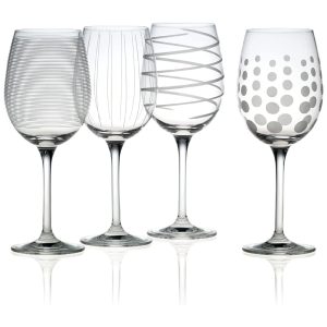 Conjunto de Taças para Vinho Branco de 470mL para Qualquer Ocasião Especial com Estilo Moderno e 4 Peças Mikasa Cinza