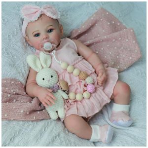 Boneca Realista Reborn Menina Recém-Nascida Vida Real com Corpo Ponderado Pintura Avançada - Presente para Crianças a partir de 3 Anos