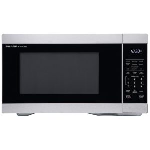 Forno Micro-ondas de Bancada SHARP com Prato Giratório Removível de 31.5 cm 1000 Watts 3115 litros Aço Inoxidável