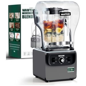 Liquidificador Profissional 22L com 10 Velocidades e Cúpula Anti Som 110V 1800W WantJoin Cinza