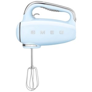 Batedeira Portátil SMEG Azul Retrô 9 Velocidades 220W Display LED Turbo Acessórios em Inox Bolsa de Armazenamento 110V