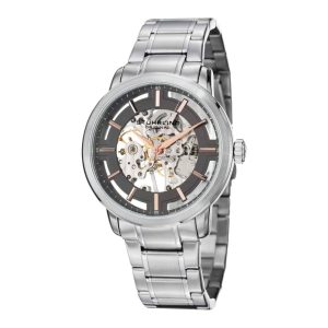 Relógio Winchester Pro 394 corda manual 43mm mostrador cinza e prata fivela de aço inoxidável Stuhrling