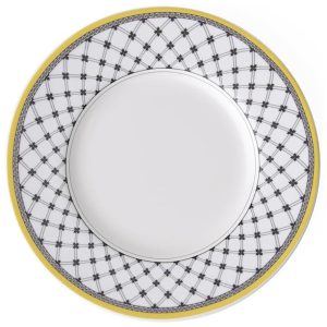Prato para Aperitivo 15 cm Elegância e Praticidade em Sua Mesa com Formato Redondo e Material de Porcelana Premium Villeroy Boch Branco Cinza e Amarelo