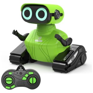 Robô Interativo com Controle Remoto Olhos LED que Brilham Música e Dança 3 Anos GILOBABY Verde