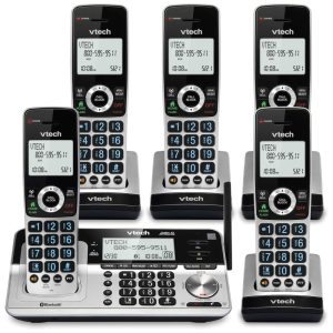 Telefone sem Fio com Sistema de Atendimento Digital 5 Unidades VTECH VS113 5 Preto