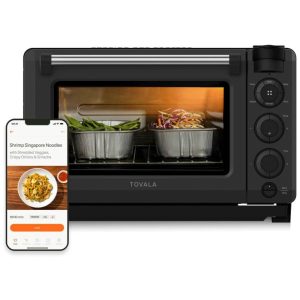 Forno Elétrico de Bancada Inteligente 6 em 1 com Função Airfryer e Controle via APP 110V 1525W Tovala Preto
