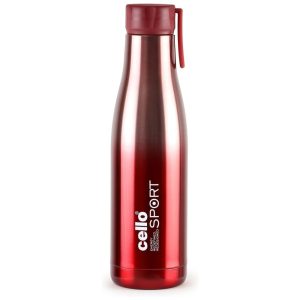 Garrafa Térmica para Água 800mL em Aço Inoxidável de Parede Dupla para Viagens Casa e Escritório Cello Dazzle Vermelha
