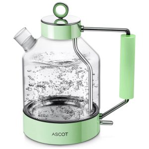 ASCOT Chaleira Elétrica de 1.6L Aço Inoxidável 1500W 110V Verde