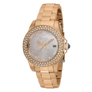 Relógio feminino Invicta Anjo com madreprola e ouro rosa - 34 mm.