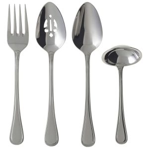 Conjunto de Talheres para Servir Charme e Elegância para Sua Casa com 4 Peças e Material de Porcelana Villeroy & Boch Prata