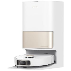 Aspirador Robô Compatível Alexa Google Home e Siri com Sucção de 7000Pa e Extensão de Esfregão 110V Dreame L10s Pro Ultra Heat Branco