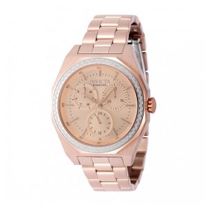 Relógio Invicta Elite Diamond de 041 Quilates com Diamantes Mostrador Madrepérola 38mm Ouro Rosa 48784