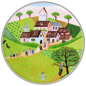 Prato de Bolo para Café da Manhã com Estilo Contemporâneo Formato Redondo e Material de Porcelana Villeroy Boch Branco Colorido