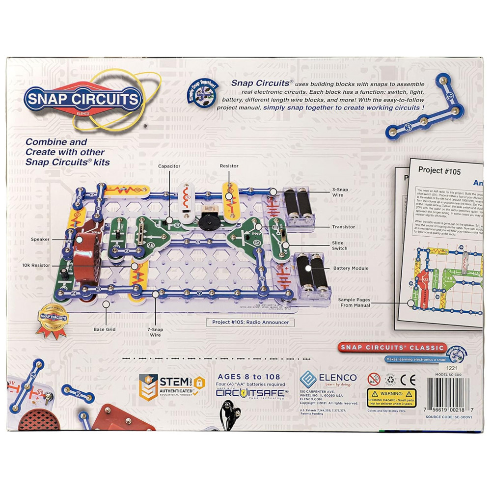 Snap Circuits SC-300 – Kit Educacional de Eletrônica com Mais de 300 Projetos para Crianças a Partir de 8 Anos - Imagem 2