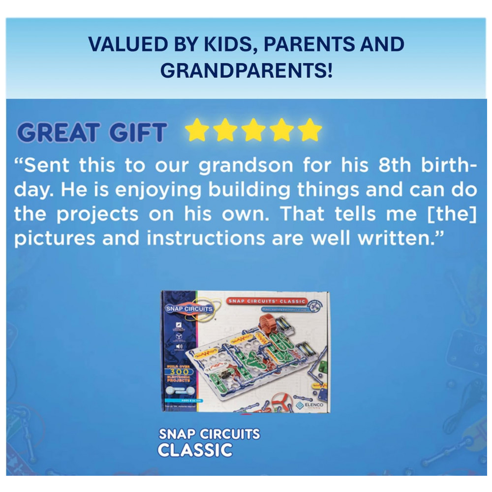 Snap Circuits SC-300 – Kit Educacional de Eletrônica com Mais de 300 Projetos para Crianças a Partir de 8 Anos - Imagem 7