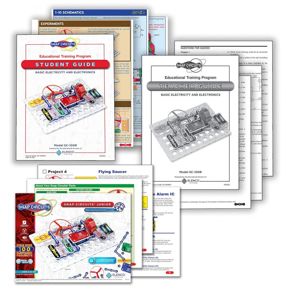 Snap Circuits SC-100 Student Electronics Training Program – Kit Educacional de Eletrônica com Mais de 100 Projetos para Crianças a Partir de 8 Anos - Imagem 5