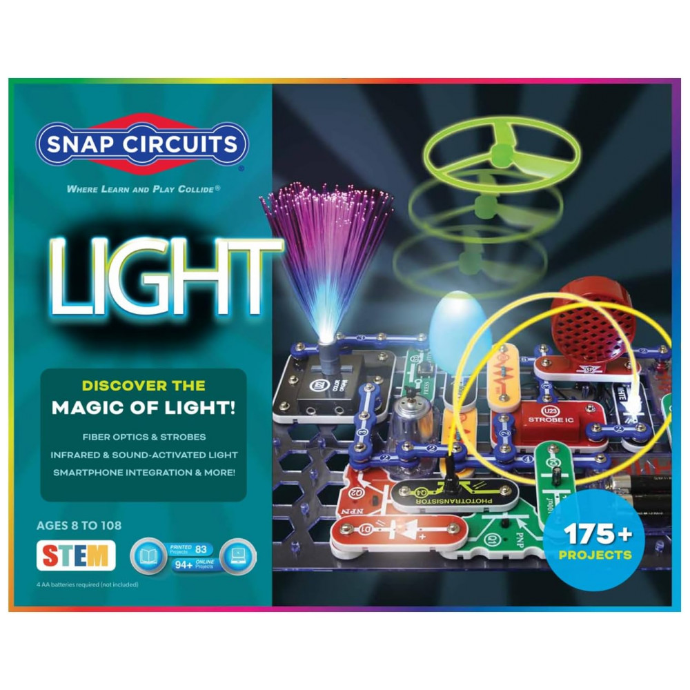 Snap Circuits LIGHT – Kit Educacional de Eletrônica com Mais de 175 Projetos para Crianças a Partir de 8 Anos