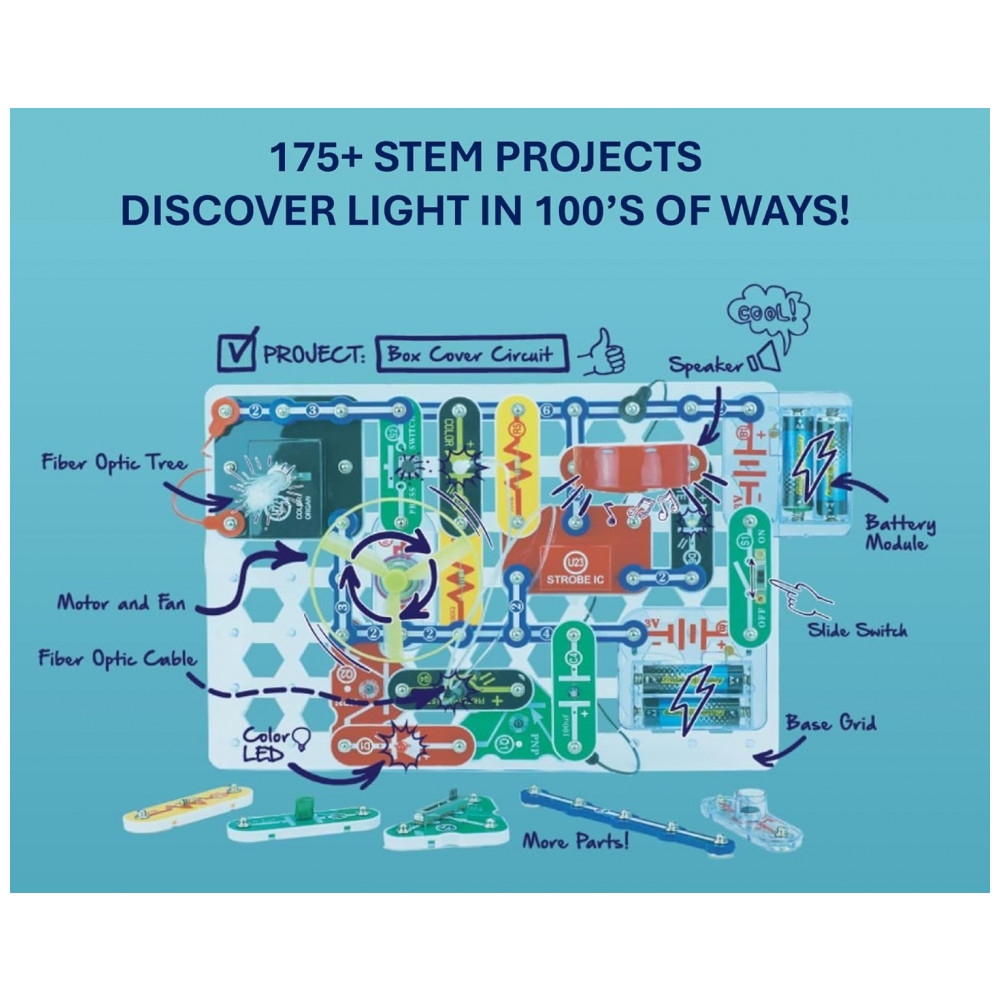 Snap Circuits LIGHT – Kit Educacional de Eletrônica com Mais de 175 Projetos para Crianças a Partir de 8 Anos - Imagem 5