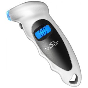 Medidor de Pressão de Pneus Digital JUSTTOP 150PSI 4 Configurações para Carros Caminhões e Bicicletas LCD Retroiluminado e Empunhadura