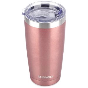 Copo Térmico 600 mL para Cerveja Café com Isolamento a Vácuo SUNWILL Rosa