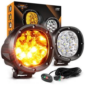 Farol de Milha LED Offroad com 9000 Lúmens e 2 Cores 32V 90W 2Un Auxbeam Preto