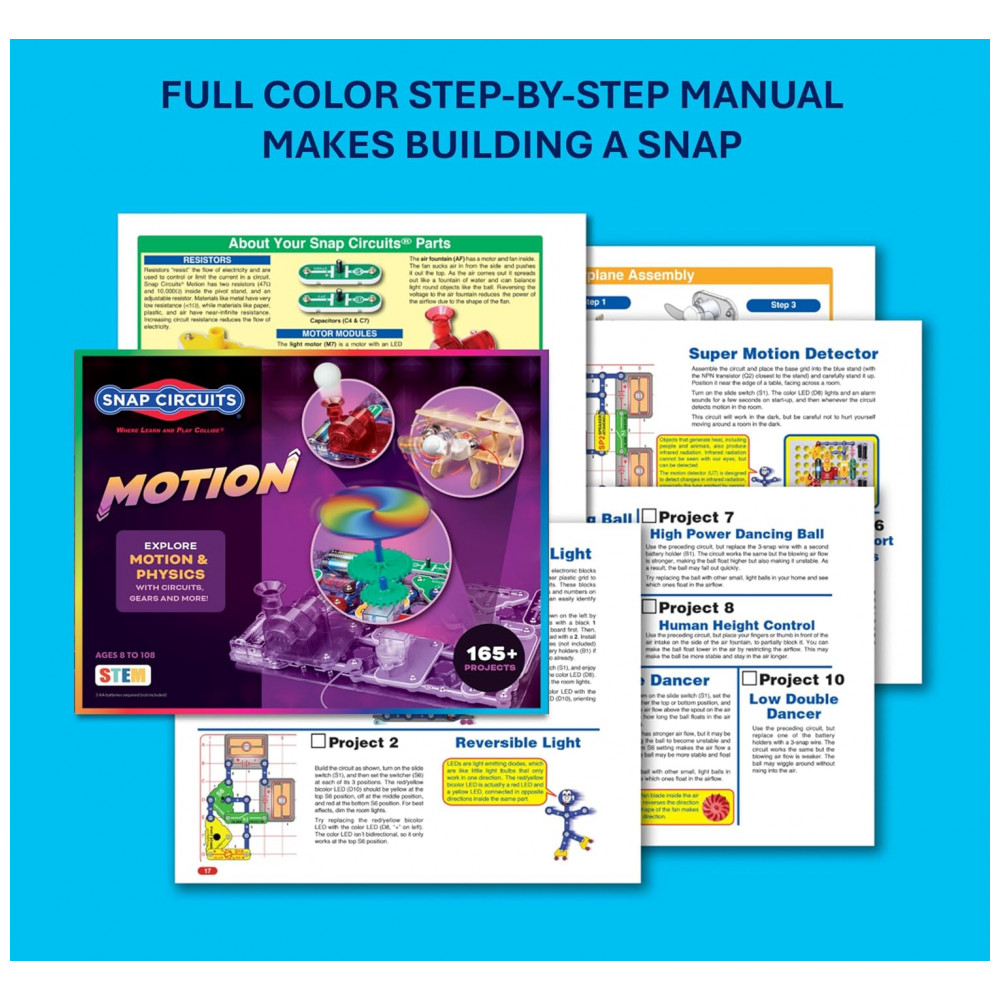 Snap Circuits Motion – Kit Educacional de Eletrônica com Mais de 165 Projetos para Crianças a Partir de 8 Anos - Imagem 3