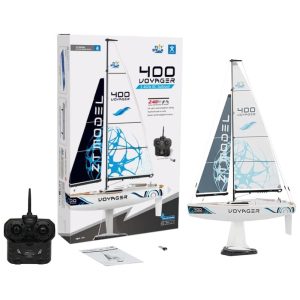 Veleiro de Controle Remoto para Adultos Tamanho 67 cm com Controle de 2 Canais PLAYSTEAM Voyager400 Branco