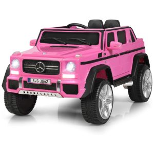 Costzon Ride Costzon Ride Carrinho Carro Elétrico Mercedes Benz 650S 1 lugar 12V c controle remoto USB MP3 3 km h 3 a 6 anos Rosa