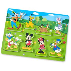 Quebra Cabeça Infantil de Madeira Tema Disney Mickey Mouse com 8 Peças para Crianças Acima de 2 Anos Melissa & Doug