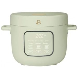 Panela elétrica de arroz e grãos Beautiful 26L verde com revestimento cerâmico 8 programas bandeja de vapor 500W 110V