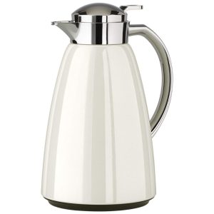 Garrafa Térmica de 1 Litro Revestida de Vidro Aço Inoxidável Emsa Branca