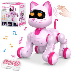 Robô Gato Interativo Rosa – Toy‑Robotics, Controle Remoto, Dança, Música e Programação para Crianças