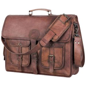 KPL Bolsa Pasta de Couro de Grão para Laptop Masculina