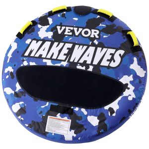 Boia Rebocável para 1 a 2 Pessoas com Capa de Nylon Alças de EVA e Válvula de Segurança de Velocidade Vevor Azul