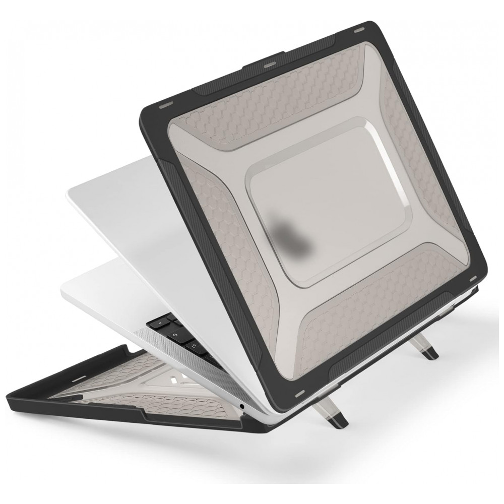 Capa Rígida Antichoque Preta para MacBook Air 15″ (2023–2025, Modelos A3241/A3114/A2941, M2/M3/M4) – MEEgoodo - Imagem 3
