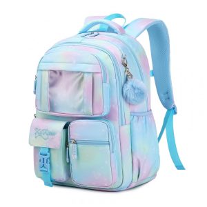 Mochila escolar PIG PIG GIRL azul para meninas 218 L múltiplos compartimentos