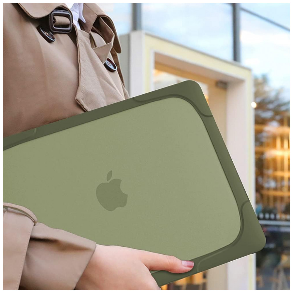 Capa Rígida Antichoque Mektron para MacBook Pro 16″ (Modelo A2141 – 2019/2020) com Suporte Dobrável e Acessórios – Verde Abacate - Imagem 7