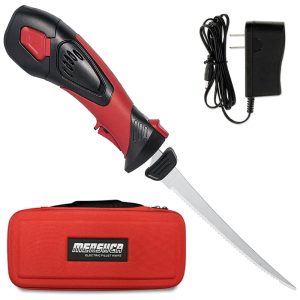 Faca Elétrica Sem Fio de 2032 Centímetros com Lâminas de Aço Inoxidável Serrilhadas e Revestimento AntiaderenteCabo ErgonômicoPratour