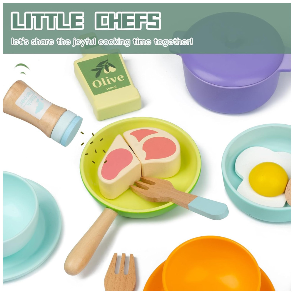 Brinquedo De Cozinha De Madeira Para Crianças 3+ – Acessórios Montessori E Utensílios Para Brincar.Busy Edition - Imagem 4