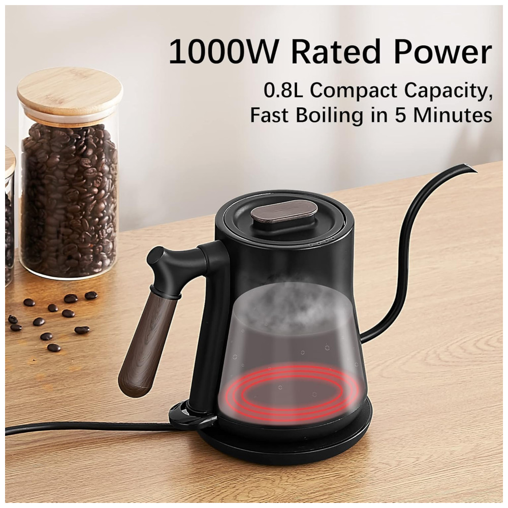 Chaleira Elétrica 800mL em Aço Inoxidável 110V 1000W Naibsan Preto - Imagem 3