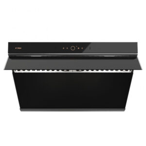 Coifa de embutir ou parede 76cm Fotile preta aço inox vidro temperado sucção inclinada 1100 CFM 4 velocidades 110V