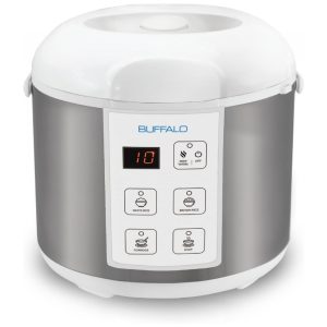 Panela de Arroz Elétrica Buffalo 1.2L com Controle de Temperatura 110V Branca