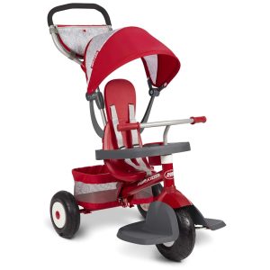 Triciclo Carrinho de Bebê Radio Flyer Ultimate All-Terrain Stroll 'N Trike Vermelho 4 em 1 para 1-5 Anos